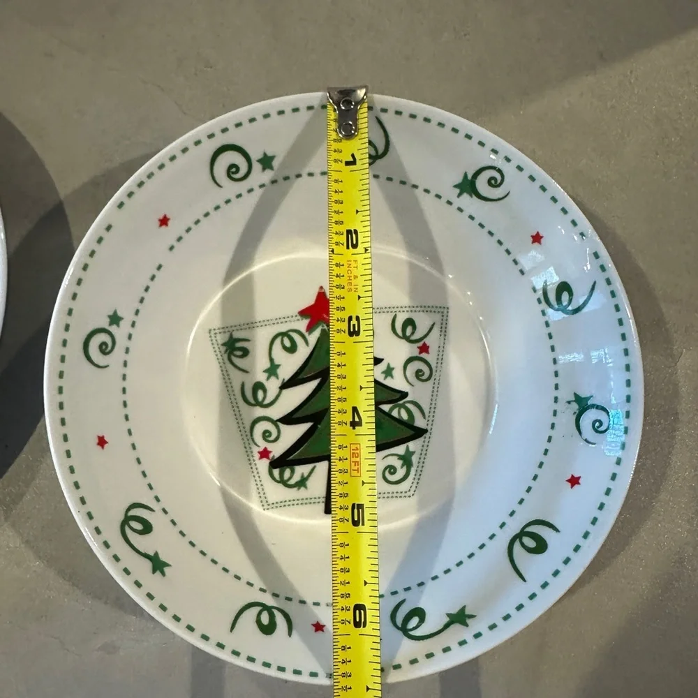 Vintage Atico International USA, Inc 8” Plate & Bowl Christmas Tree Set